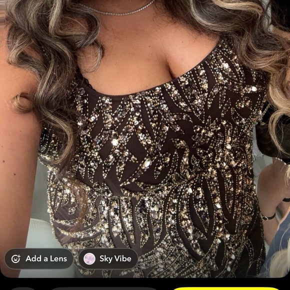 Elegant Brown and Gold Women's Dress only worn once! Perfect condition